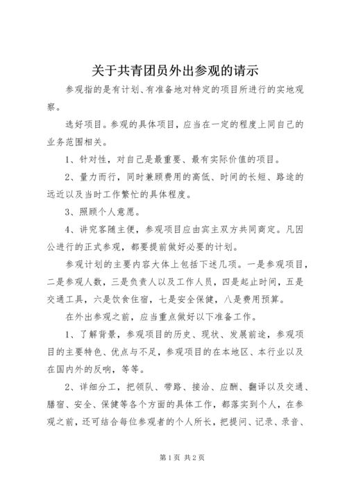 关于共青团员外出参观的请示 (2).docx