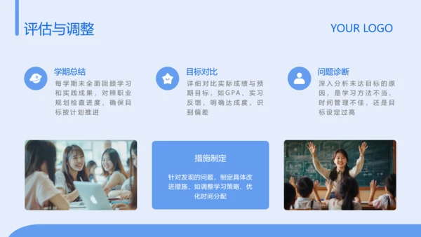 蓝色简约风大学生职业发展规划PPT