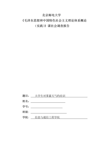 北邮毛概社会调查汇总报告.docx