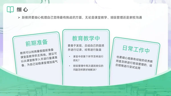 绿色水彩简约新教师成长工作总结新教师培训
