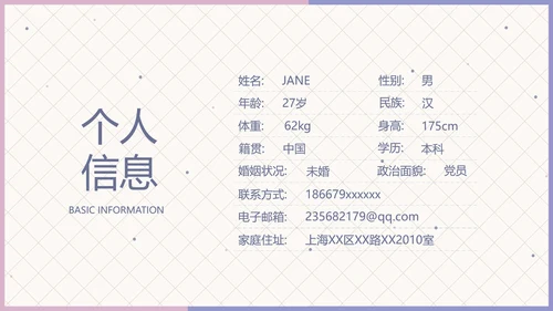 学生个人简历面试自我介绍岗位竞聘演讲PPT