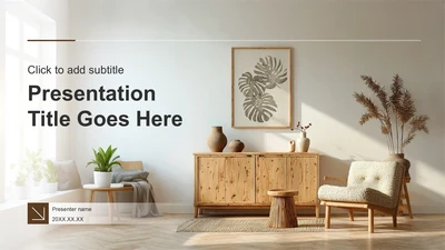 橙色简约风家居设计PPT主题