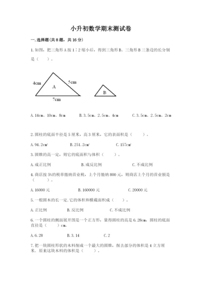 小升初数学期末测试卷含完整答案（名校卷）.docx