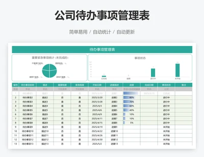 公司待办事项管理表