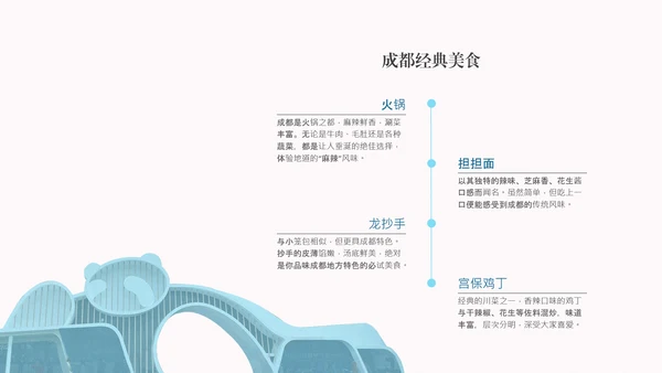 粉蓝色复古风成都旅游攻略