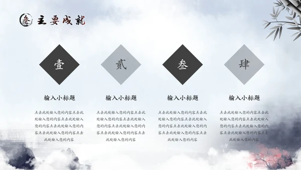 水彩水墨中国风山水历史人物介绍PPT