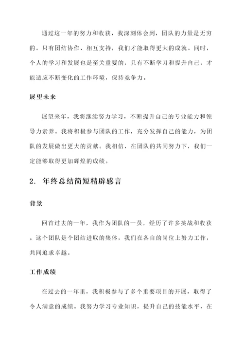 年终总结简短精辟感言