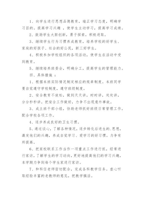 农村班主任工作计划.docx