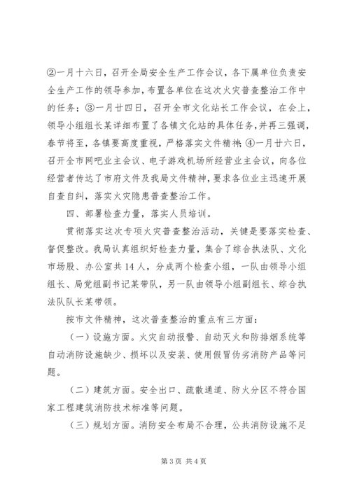 文化娱乐经营场所火灾隐患普查整治工作情况汇报.docx