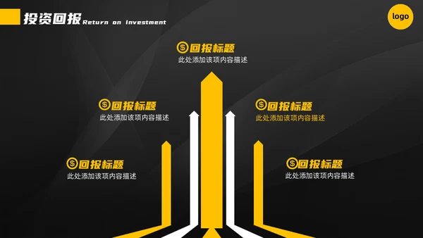 黄黑配色高端商业计划书通用PPT模板