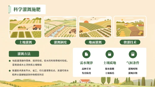 绿色插画风格提升农业技术+助力丰产丰收PPT模板