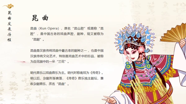 昆曲戏剧戏曲国粹通用PPT模板