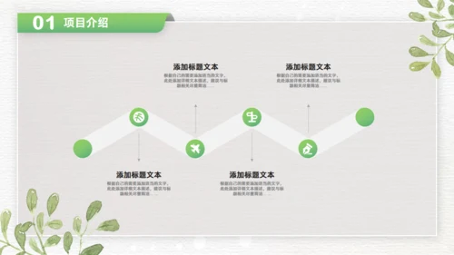 卡片式创意绿色清新风商务通用PPT模板