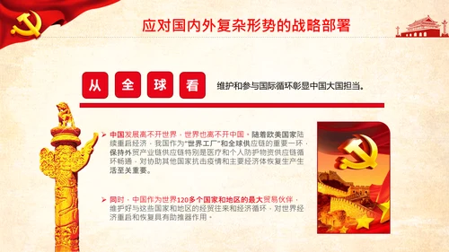 构新中国成立内国际双循环相互促进的新发展格局PPT