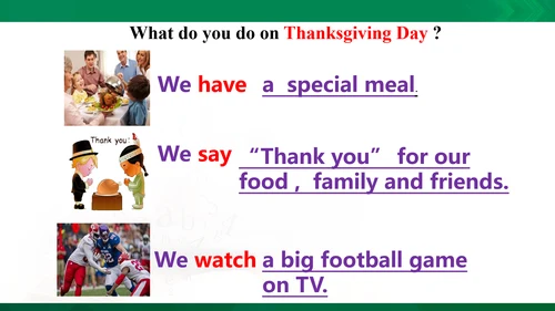 Module 4 Unit 1 Thanksgiving is my favourite festi