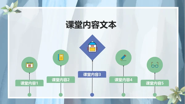 蓝色清新风景清新教育教学PPT模板