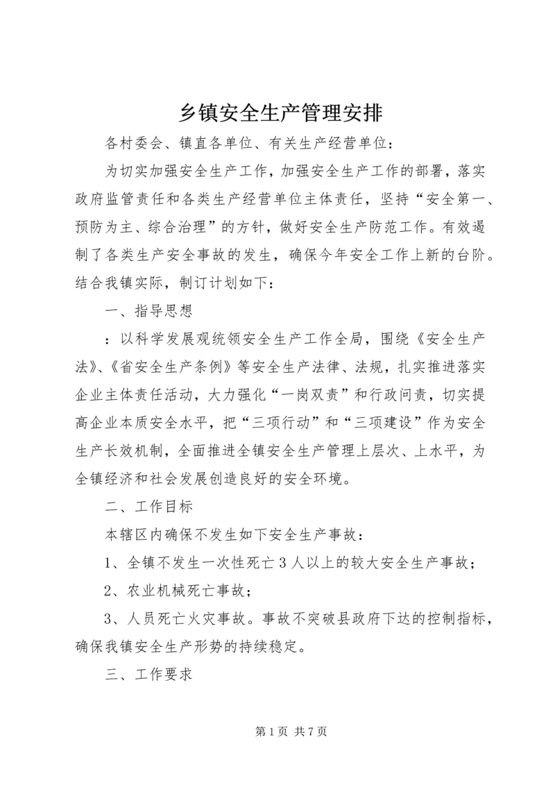 乡镇安全生产管理安排.docx
