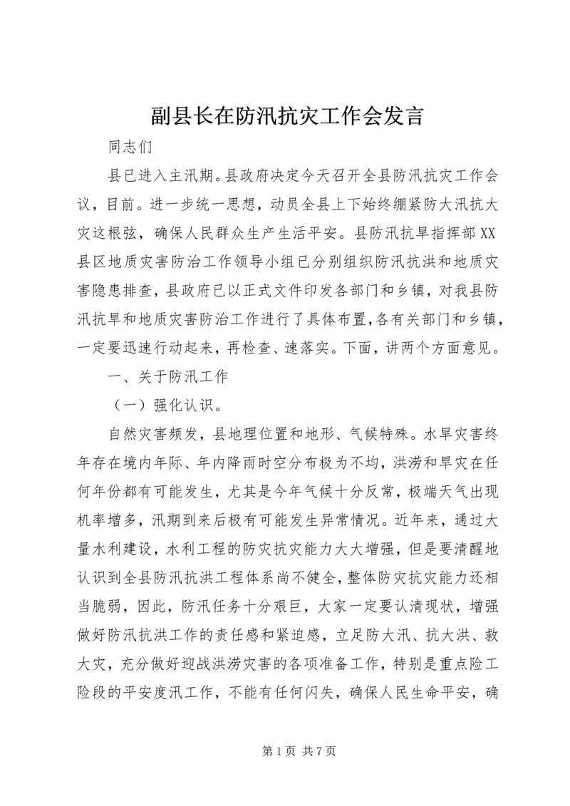 副县长在防汛抗灾工作会发言.docx