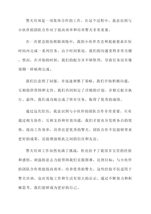 警犬培训感悟心得