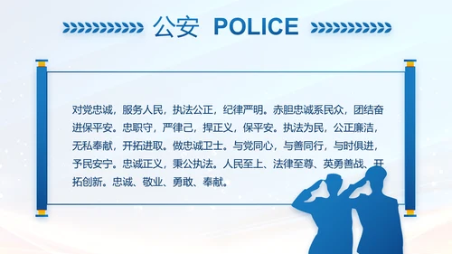 蓝色大气公安警察年终工作方案动态PPT模板