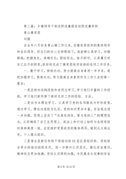 乡镇领导干部述廉述职报告.docx
