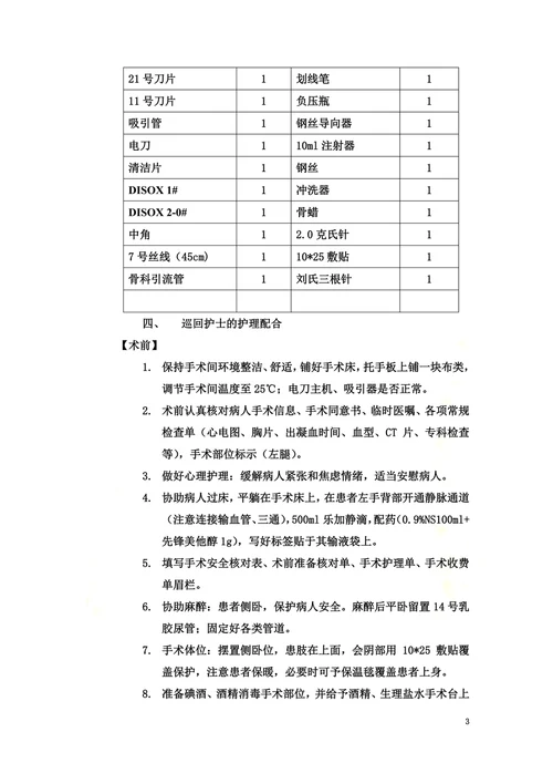 人工全髋关节置换术的护理配合