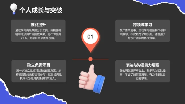 紫色创意风广告人通用年终述职汇报PPT模板