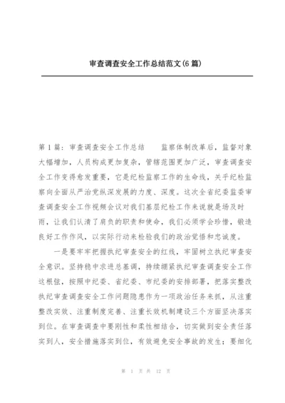 审查调查安全工作总结范文(6篇).docx