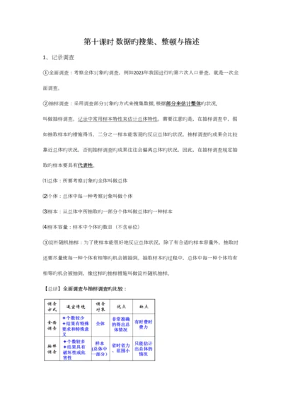 2023年初中数学数据的收集整理与描述知识点.docx