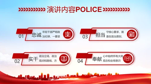红色大气公安警察职责任务汇报动态PPT模板