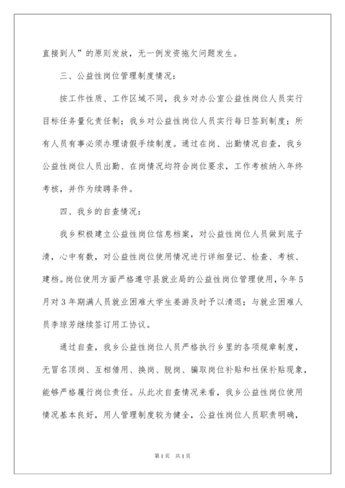 2022公益性岗位自查报告.docx