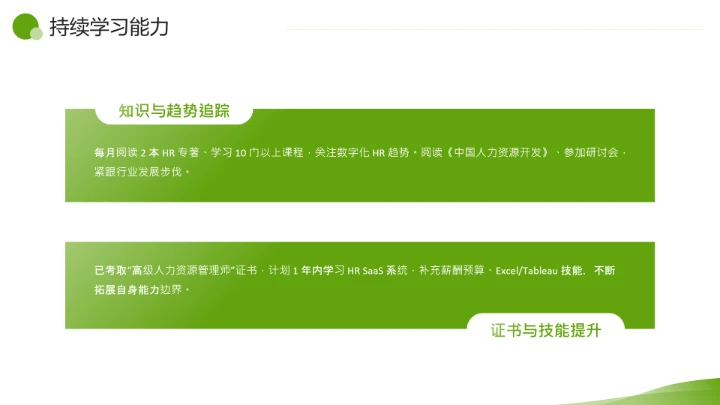 绿色简约风通用版大学生求职个人综合展示职业生涯规划PPT