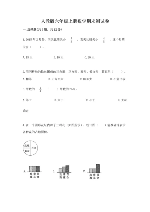 人教版六年级上册数学期末测试卷带答案（精练）.docx