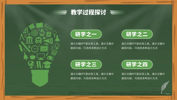 绿色高端教育课件教学开学说课公开课微课比赛讲课大赛汇报述职PPT模板