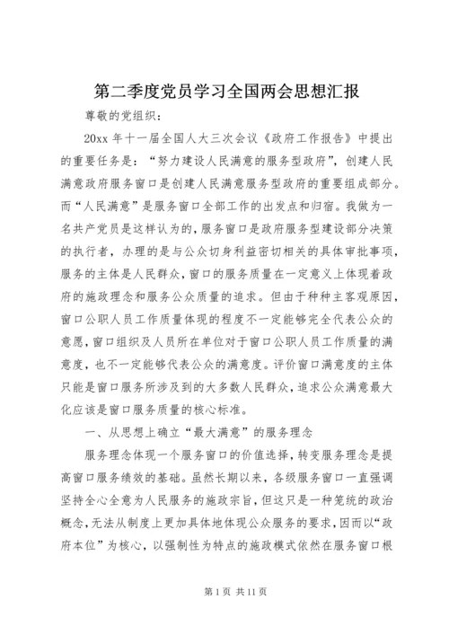 第二季度党员学习全国两会思想汇报 (2).docx