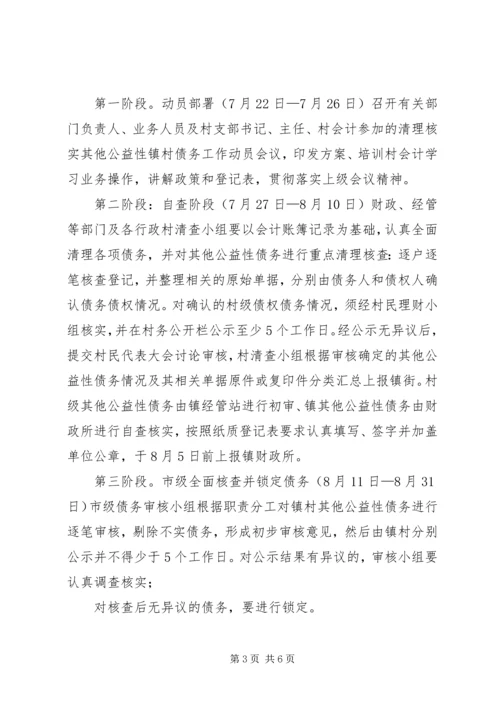 乡镇清理核实其他公益性镇村债务工作实施方案.docx