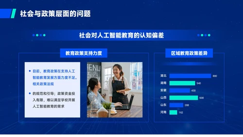 蓝绿色质感风人工智能与教育公平PPT模板