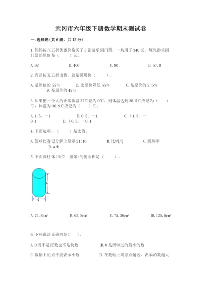 武冈市六年级下册数学期末测试卷及答案一套.docx