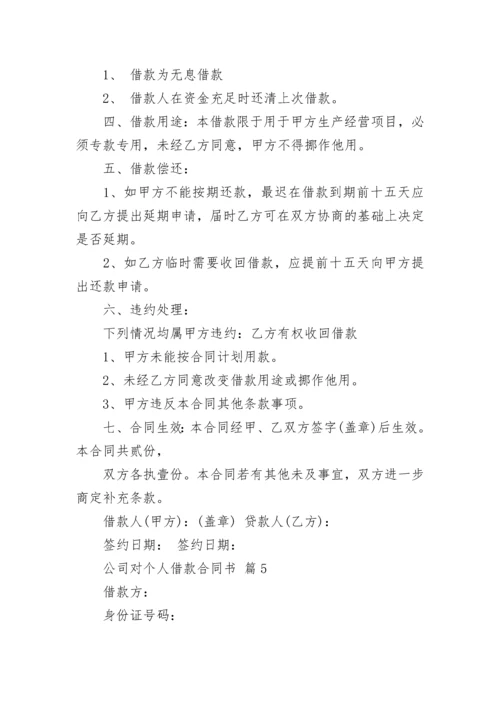 公司对个人借款合同书.docx