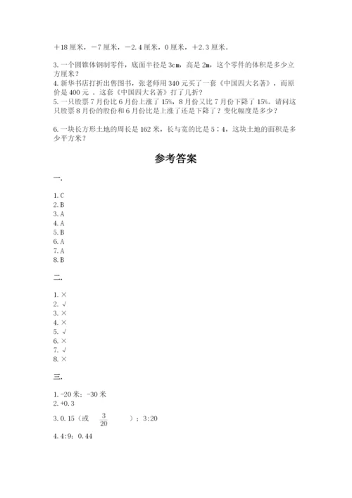 苏教版数学小升初模拟试卷（精选题）.docx