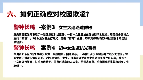 卡通风反对校园暴力教育汇报PPT模板