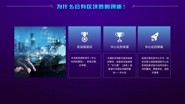 科技风蓝紫色区块链技术介绍创意简约互联网企业PPT