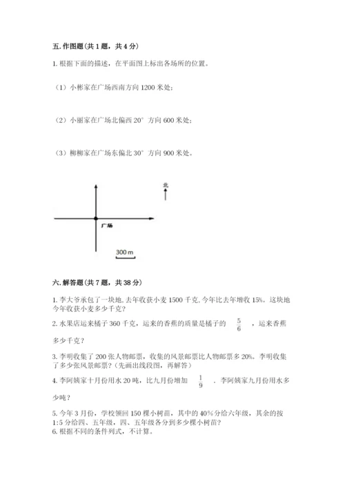 小学六年级上册数学期末测试卷带答案（研优卷）.docx