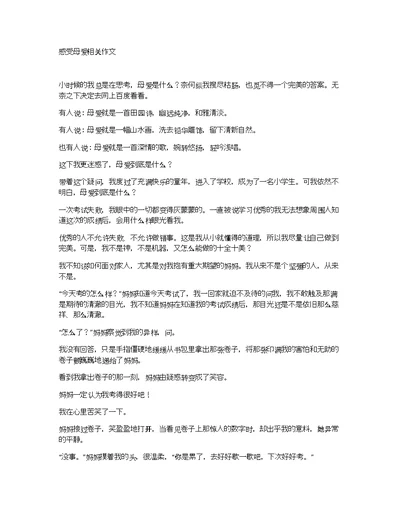 感受母爱相关作文