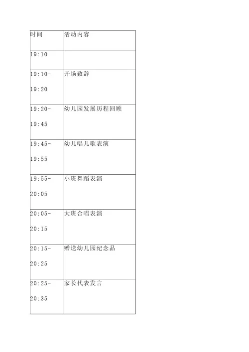 幼儿园十周年晚会方案