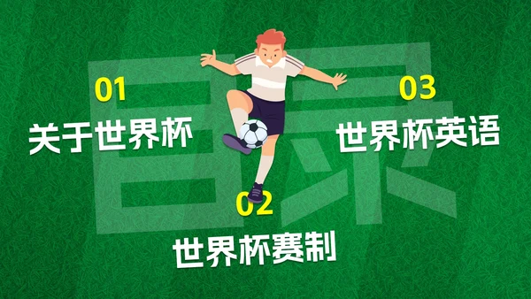 卡通插画足球世界杯主题科普PPT模板