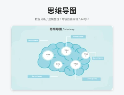 蓝色思维导图