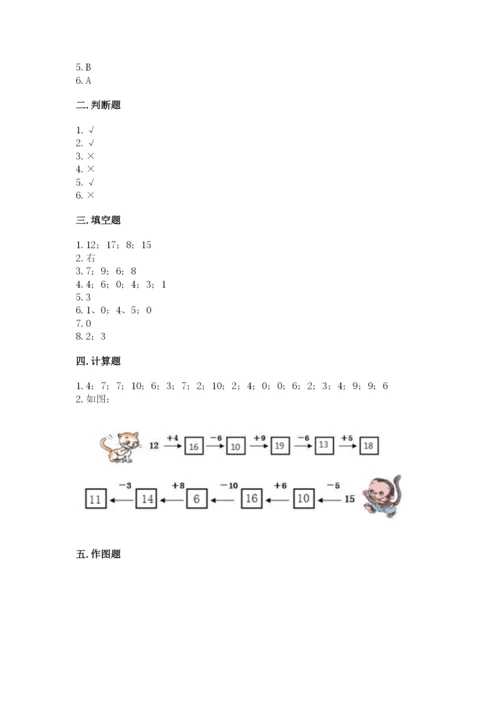 人教版一年级上册数学期末测试卷带答案（达标题）.docx