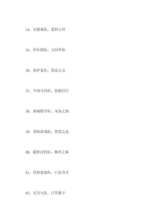 数学组口号队名霸气