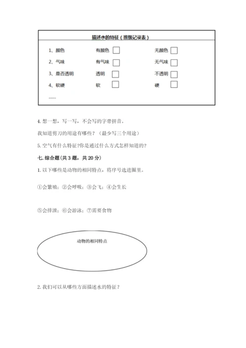 教科版一年级下册科学期末测试卷附完整答案（历年真题）.docx